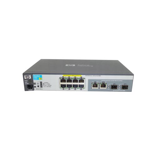 HP J9137A#ABA | ProCurve 2520 Series 2520-8-PoE 8 x 10/100Base-TX RJ-45 PoE and 2 x 10/100/1000Base-T RJ45/SFP (mini-GBIC) Ports Layer 2 Managed Fast Ethernet Network Switch Refurbished - Hewlett-Packard (ou HP en abrégé) refurbished available on Gotodirect