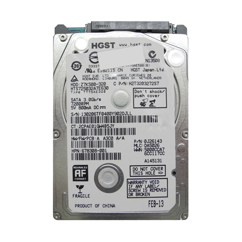 HP 678308-001 | 320GB 7200RPM SATA 3Gb/s 2.5-inch Hard Drive Refurbished - Hewlett-Packard (ou HP en abrégé) refurbished available on Gotodirect