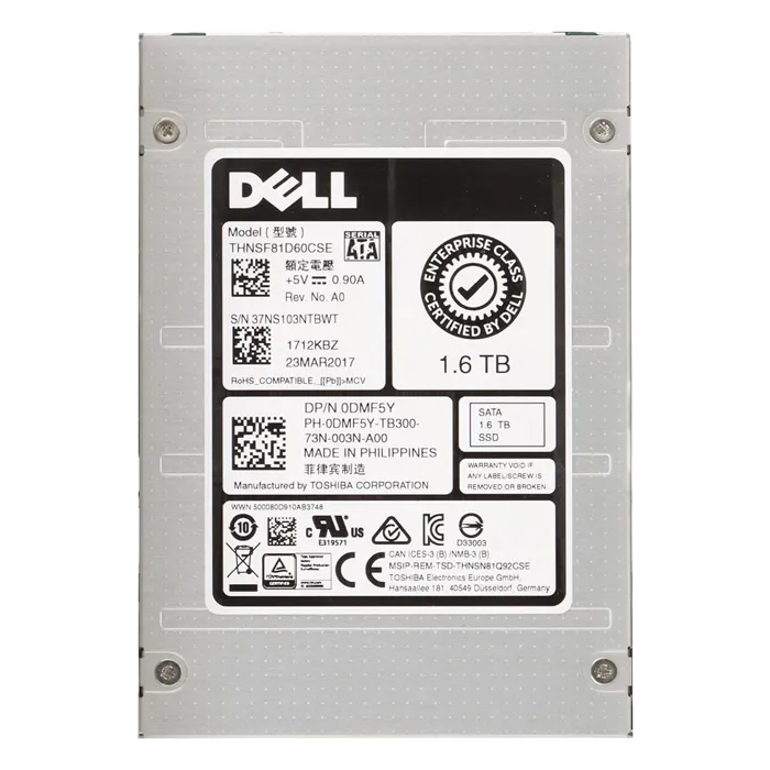 Toshiba THNSF81D60CSE | 1.6TB Multi-Level Cell SATA 6Gb/s Mixed Use 2.5-Inch Solid State Drive Refurbished - Toshiba refurbished available on Gotodirect