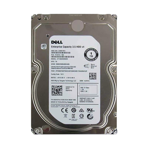 Dell 0GWD7D | 1TB 7200RPM SAS 12Gb/s Hot-Swappable 128MB Cache 3.5-Inch Nearline Hard Drive for PowerEdge Servers Refurbished - Dell refurbished available on Gotodirect