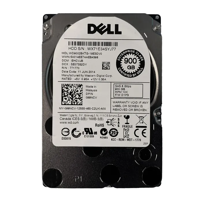 Dell 099NCV | 900GB 10000RPM SAS 6Gb/s Hot-Pluggable Dual Port (512n) 2.5-Inch Hard Drive for PowerEdge Server & PowerVault Storage Array Refurbished - Dell refurbished available on Gotodirect