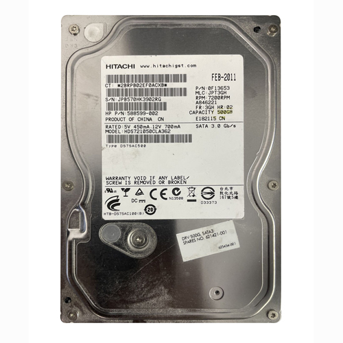 HP 621421-001 | 500GB 7200RPM SATA 6Gb/s NCQ LFF 16MB Cache 3.5-inch Hard Drive Refurbished - Hewlett-Packard (ou HP en abrégé) refurbished available on Gotodirect