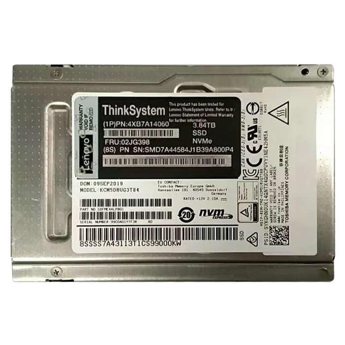 Lenovo 02JG398 | 3.84TB PCI Express 3.0 x4 NVMe SFF SED U.2 Entry 2.5-Inch Internal Solid State (SSD) for ThinkSystem Refurbished - Lenovo refurbished available on Gotodirect