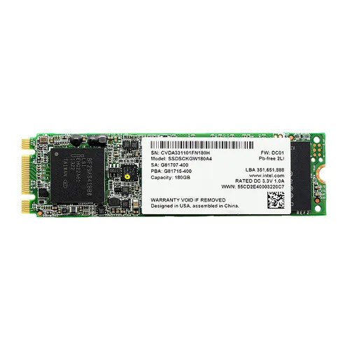 Intel SSDSCKGW180A401 | 530 180GB Multi-Level-Cell SATA 6Gb/s M.2 2280 Solid State Drive Refurbished - Intel refurbished available on Gotodirect