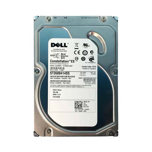 Dell 0U717K | 500GB 7200RPM SAS 6Gb/s Hot-Pluggable 16MB Cache 3.5-Inch Hard Drive for PowerEdge Servers Refurbished - Dell refurbished available on Gotodirect