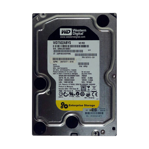 HP GB0750EAMYB | 750GB 7200RPM SATA 3Gb/s NCQ Hot-Pluggable LFF 3.5-inch Midline Hard Drive for Gen1/7 ProLiant Server & Storage Array Refurbished - Hewlett-Packard (ou HP en abrégé) refurbished available on Gotodirect