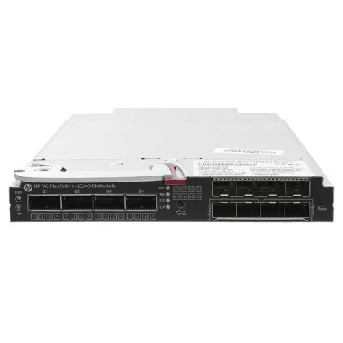 HP 699350-001 | Virtual Connect FlexFabric-20/40 F8 16 x Ports 10/20GbE + 8 x Ports SFP+ (Uplink) + 4 x Ports QSFP+ + 2 x Ports 20GbE Module Refurbished - Hewlett-Packard (ou HP en abrégé) refurbished available on Gotodirect