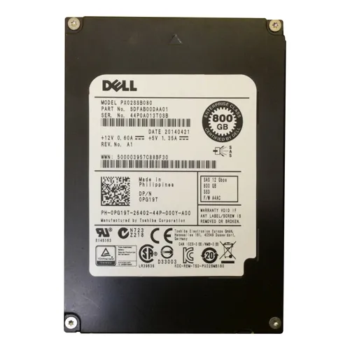 Dell PG19T | 800GB Multi-Level Cell SAS 12Gb/s Hot-Pluggable 2.5-Inch Solid State Drive for PowerEdge Servers Refurbished - Dell refurbished available on Gotodirect