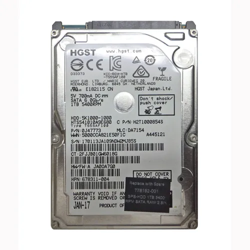 Buy HP 778192-001 | 1TB 5400RPM SATA 3Gb/s 2.5-Inch Hard Drive Refurbished - $300.00 HP 778192-001 | 1TB 5400RPM SATA 3Gb/s 2.5-Inch Hard Drive Refurbished - Hewlett-Packard (ou HP en abrégé) refurbished available on Gotodirect