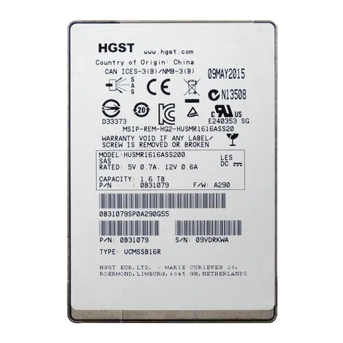 HGST HUSMR1616ASS200 | Ultrastar SSD1600MR Series 1.6TB Multi-Level Cell SAS 12Gb/s Read-Intensive (Crypto Sanitize) 2.5-inch Solid State Drive Refurbished - HGST (a subsidiary of Western Digital) refurbished available on Gotodirect