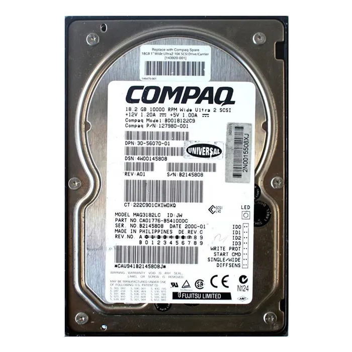 HP 143920-001 | 18.2GB 10000RPM Ultra-2 Wide SCSI Hot-Pluggable (LVD) 80-Pin 3.5-Inch Hard Drive Refurbished - Hewlett-Packard (ou HP en abrégé) refurbished available on Gotodirect