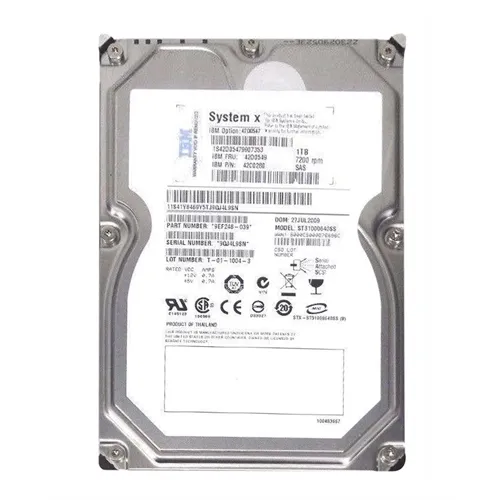 IBM 42D0549 | 1TB 7200RPM Near Line SAS 3Gb/s Hot-Swappable 3.5-Inch Hard Drive Refurbished -  refurbished available on Gotodirect