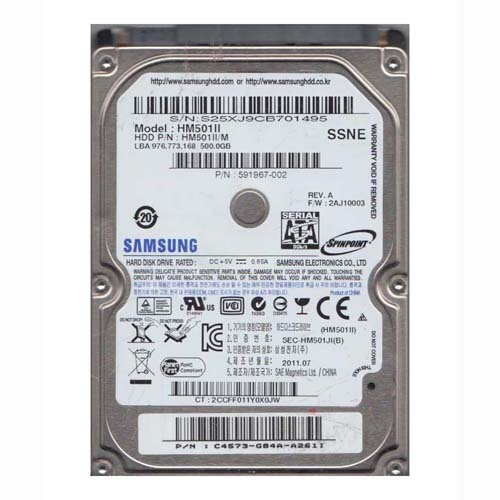 HP 591967-002 | 500GB 5400RPM SATA 3Gb/s 16MB Cache 2.5-inch Hard Drive Refurbished - Hewlett-Packard (ou HP en abrégé) refurbished available on Gotodirect