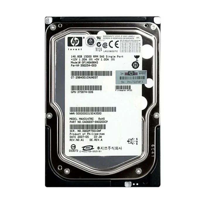 HP DF146A9845 | 146GB 15000RPM SAS 3Gb/s LFF Hot-Pluggable Single Port 3.5-inch Hard Drive for Gen1 to Gen7 ProLiant Server Refurbished - Hewlett-Packard (ou HP en abrégé) refurbished available on Gotodirect