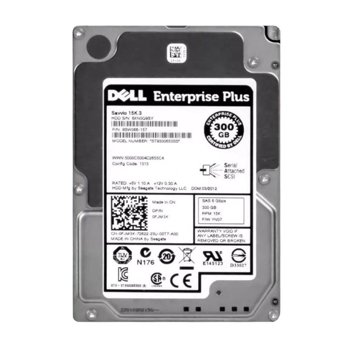 Dell FJM3K | 300GB 15000RPM SAS 6Gb/s Hot-Pluggable 2.5-Inch Hard Drive for EqualLogic Storage Array Refurbished - Dell refurbished available on Gotodirect