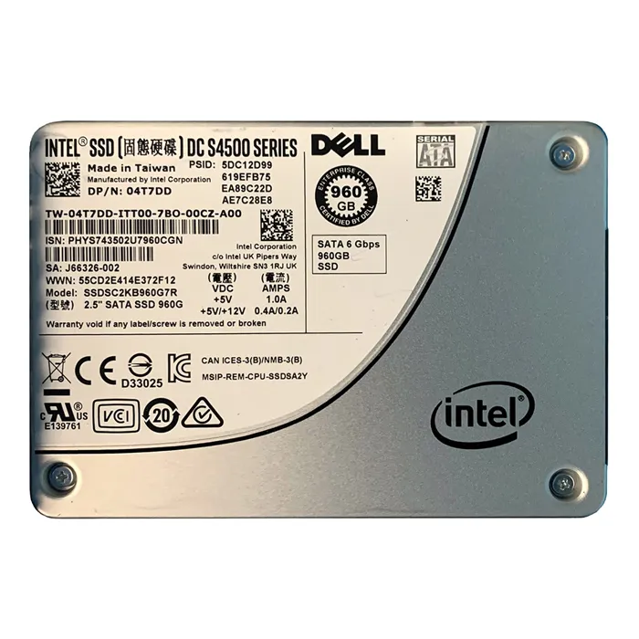 Dell 04T7DD | 960GB Triple-Level Cell SATA 6Gb/s Hot-Swappable Read Intensive 2.5-Inch Solid State Drive Refurbished - Dell refurbished available on Gotodirect