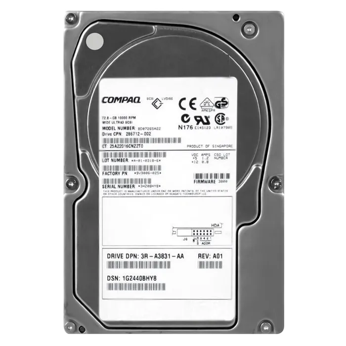 HP BD07265A22 | 72.8GB 10000RPM Ultra160 SCSI Hot Swappable LVD 80-Pin 3.5-Inch Hard Drive Refurbished - Hewlett-Packard (ou HP en abrégé) refurbished available on Gotodirect