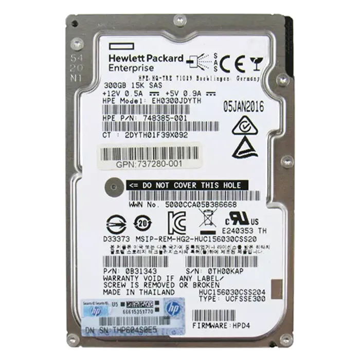HP 737280-001 | 300GB 15000RPM SAS 12Gb/s 2.5-Inch Hard Drive Refurbished - Hewlett-Packard (ou HP en abrégé) refurbished available on Gotodirect