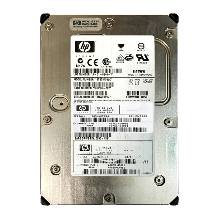 HP A7838-64001 | 72.8GB 15000RPM Ultra320 SCSI Hot Swappable LVD 80-Pin 8MB Cache 3.5-Inch Hard Drive Refurbished - Hewlett-Packard (ou HP en abrégé) refurbished available on Gotodirect