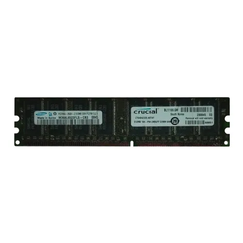 Crucial CT6464Z335.K8TKY | 512MB DDR-333MHz PC2700 Non-ECC Unbuffered UDIMM CL2.5 2Rx8 2.5V 184-Pin Memory Module Refurbished - Crucial refurbished available on Gotodirect