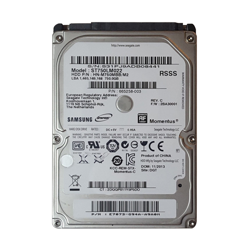 HP 665258-003 | 750GB 5400RPM SATA 3Gb/s 8MB Cache 2.5-inch Hard Drive Refurbished - Hewlett-Packard (ou HP en abrégé) refurbished available on Gotodirect