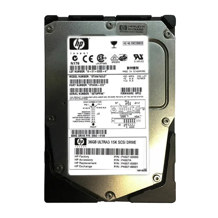 HP P4507A | 36.4GB 15000RPM Ultra-160 SCSI (LVD) 80-Pin 3.5-Inch Hard Drive Refurbished - Hewlett-Packard (ou HP en abrégé) refurbished available on Gotodirect