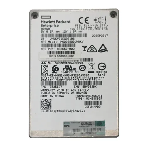HP MO000800JWDKV | 800GB SAS 12Gb/s Mixed Use SFF 2.5-Inch Solid State Drive with Hot Pluggable for ProLiant BL460c Gen10 Refurbished - Hewlett-Packard (ou HP en abrégé) refurbished available on Gotodirect