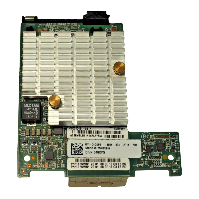Dell 4GDP5 | Qlogic QME2662 2 x Ports 16Gb/s HBA FC Blade Mezzanine Card Refurbished - Dell refurbished available on Gotodirect