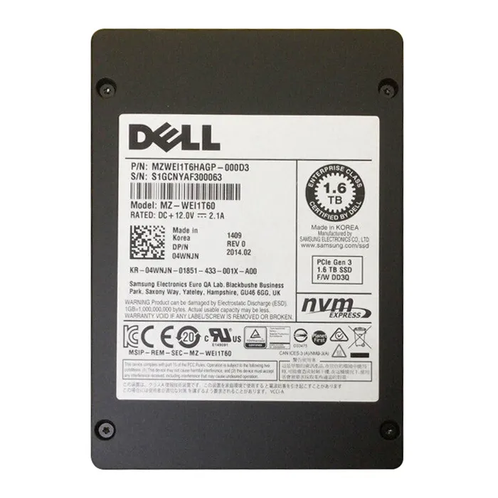 Dell 04WNJN | 1.6TB Multi-Level Cell PCI Express NVMe 3.0 x4 U.2 2.5-Inch Solid State Drive Refurbished - Dell refurbished available on Gotodirect