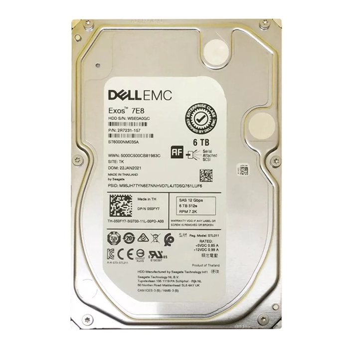 Dell 50FY7 | 6TB 7200RPM SAS 12Gb/s 3.5-Inch Hard Drive Refurbished - Dell refurbished available on Gotodirect