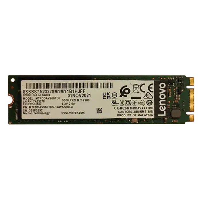 Lenovo 02JG530 | 960GB SATA 6GB/s Non-Hot Swap M.2 5300 Internal Solid State Drive for ThinkSystem Refurbished - Lenovo refurbished available on Gotodirect