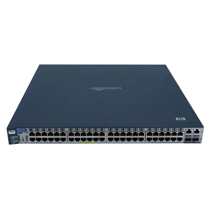 HP J8165A | ProCurve 2600 Series 2650-PWR 48 x 10/100Base-TX RJ-45 PoE and 2 x 1GbE RJ-45/SFP Dual-Personality Ports Layer 3 Managed Stackable Fast Ethernet Network Switch Refurbished - Hewlett-Packard (ou HP en abrégé) refurbished available on Gotodirect