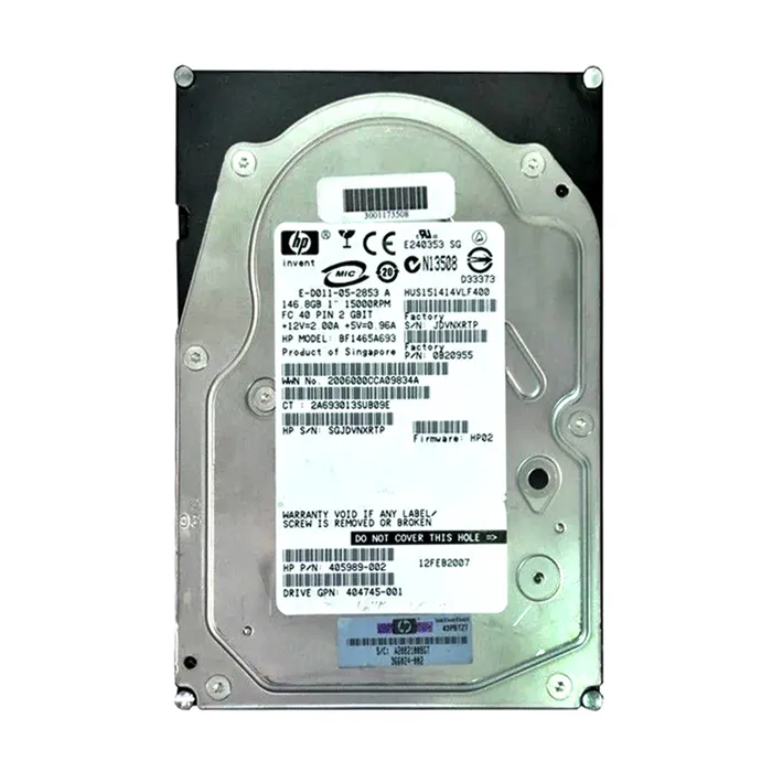 Buy HP BF1465A693 | 146GB 15000RPM Fibre Channel 2Gb/s Hot-Swappable 40-Pin 3.5-inch Hard Drive for StorageWorks Refurbished - $150.63 HP BF1465A693 | 146GB 15000RPM Fibre Channel 2Gb/s Hot-Swappable 40-Pin 3.5-inch Hard Drive for StorageWorks Refurbished - Hewlett-Packard (ou HP en abrégé) refurbished available on Gotodirect