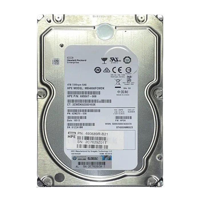 HP 695507-008 | 4TB 7200RPM SAS 6Gb/s Hot-Pluggable Dual Port LFF 3.5-inch Midline Hard Drive for Gen1/7 ProLiant Server Refurbished - Hewlett-Packard (ou HP en abrégé) refurbished available on Gotodirect