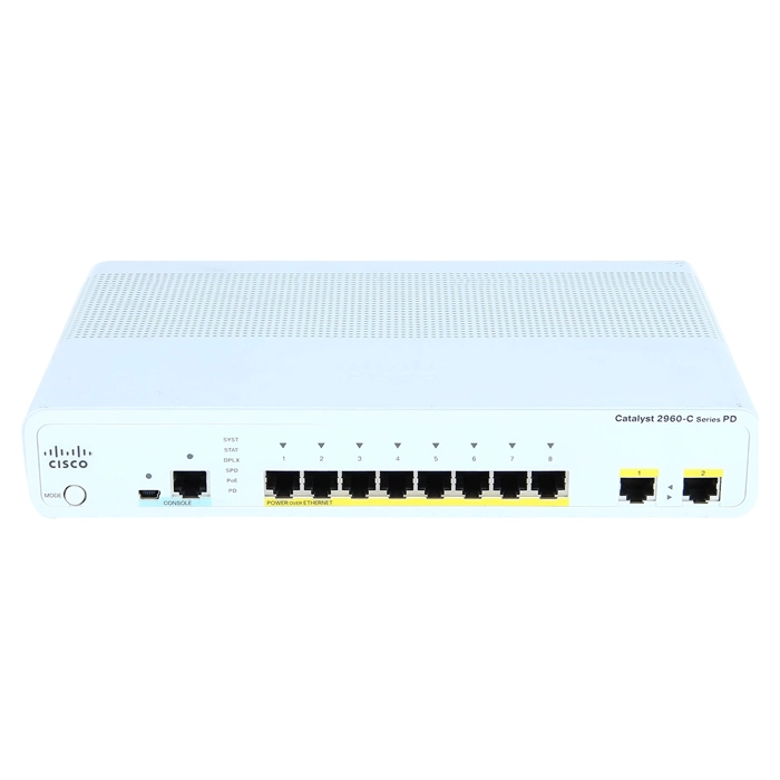Cisco WS-C2960CPD-8PT-L | Catalyst 2960C Series 2960CPD-8PT-L 8 x 10/100Base-TX RJ-45 PoE and 2 x 1G RJ-45 PoE+ Uplink Ports Layer 2 Managed Fast Ethernet Network Switch Refurbished - Cisco Systems Inc. refurbished available on Gotodirect