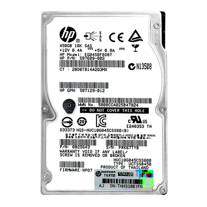 HP 597609-002 | 450GB 10000RPM SAS 6Gb/s Hot-Swappable 2.5-Inch Enterprise Hard Drive for P6000 Series M6625 EVA Enclosures Refurbished - Hewlett-Packard (ou HP en abrégé) refurbished available on Gotodirect