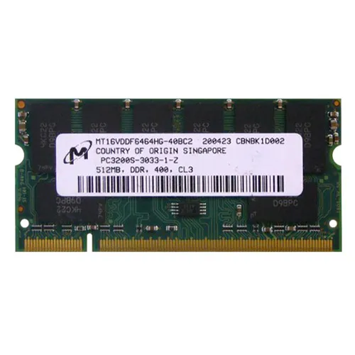 Micron MT16VDDF6464HG-40BC2 | 512MB DDR-400MHz PC3200 Non-ECC Unbuffered SODIMM CL3 2Rx8 2.5V 200-Pin Memory Module Refurbished -  refurbished available on Gotodirect