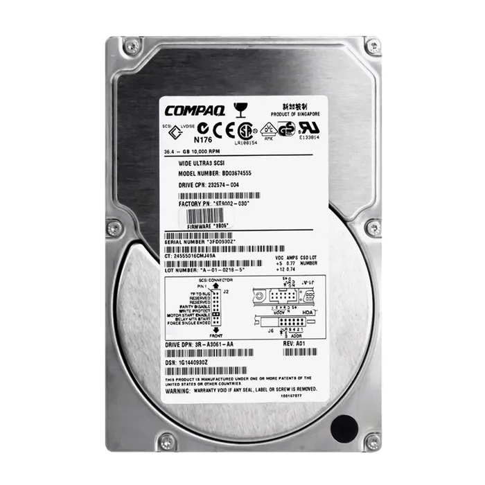 HP BD03674555 | 36.4GB 10000RPM Wide Ultra3 SCSI LVD 68-Pin 3.5-Inch Hard Drive Refurbished - Hewlett-Packard (ou HP en abrégé) refurbished available on Gotodirect