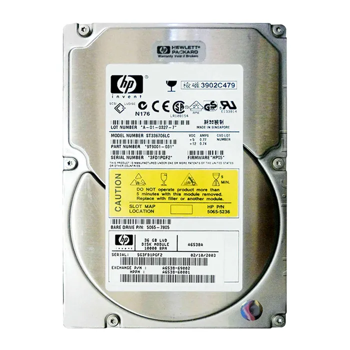 HP A6538A | 36.4GB 10000RPM Ultra160 SCSI Hot Swappable LVD 80-Pin 3.5-Inch Hard Drive Refurbished - Hewlett-Packard (ou HP en abrégé) refurbished available on Gotodirect