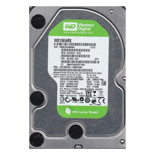 HP 621432-001 | 1.5TB 5400RPM SATA 3Gb/s 3.5-Inch Hard Drive Refurbished - Hewlett-Packard (ou HP en abrégé) refurbished available on Gotodirect
