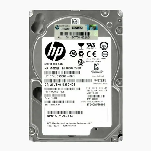 HP 693569-003 | 600GB 10000RPM SAS 6Gb/s NHP Hot-Swappable Dual Port SFF 2.5-inch Hard Drive for ProLiant Server Refurbished - Hewlett-Packard (ou HP en abrégé) refurbished available on Gotodirect