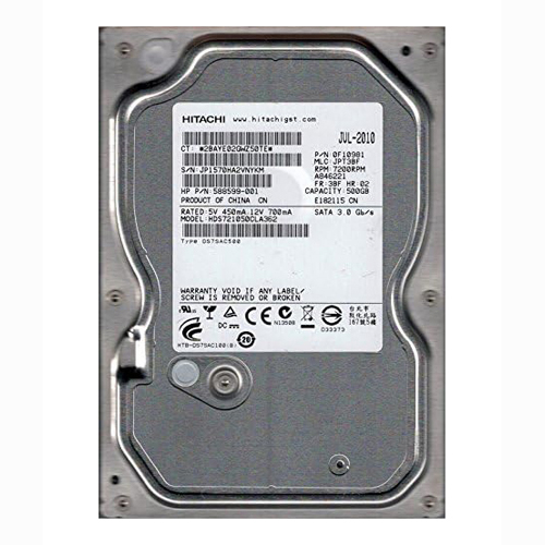 HP 588599-001 | 500GB 7200RPM SATA 3Gb/s 16MB Cache 3.5-inch Hard Drive Refurbished - Hewlett-Packard (ou HP en abrégé) refurbished available on Gotodirect