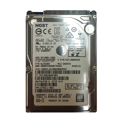 Buy HP 678311-003 | 1TB 5400RPM SATA 6Gb/s NHP 8MB Cache 2.5-inch Hard Drive Refurbished - $260.00 HP 678311-003 | 1TB 5400RPM SATA 6Gb/s NHP 8MB Cache 2.5-inch Hard Drive Refurbished - Hewlett-Packard (ou HP en abrégé) refurbished available on Gotodirect