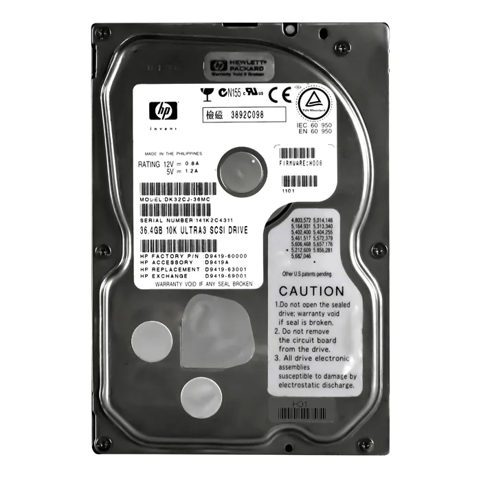 HP D9419-69001 | 36.4GB 10000RPM Ultra160 SCSI Hot Swappable LVD 80-Pin 3.5-Inch Hard Drive Refurbished - Hewlett-Packard (ou HP en abrégé) refurbished available on Gotodirect