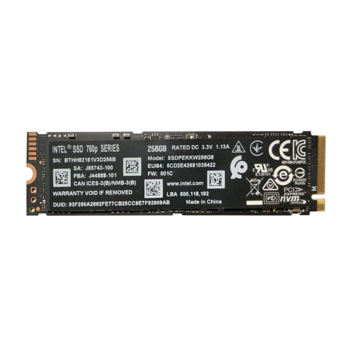 Intel SSDPEKKW256G8XT | 760p 256GB Triple-Level Cell PCI Express 3.0 x4 NVMe M.2 2280 Solid State Drive Refurbished - Intel refurbished available on Gotodirect