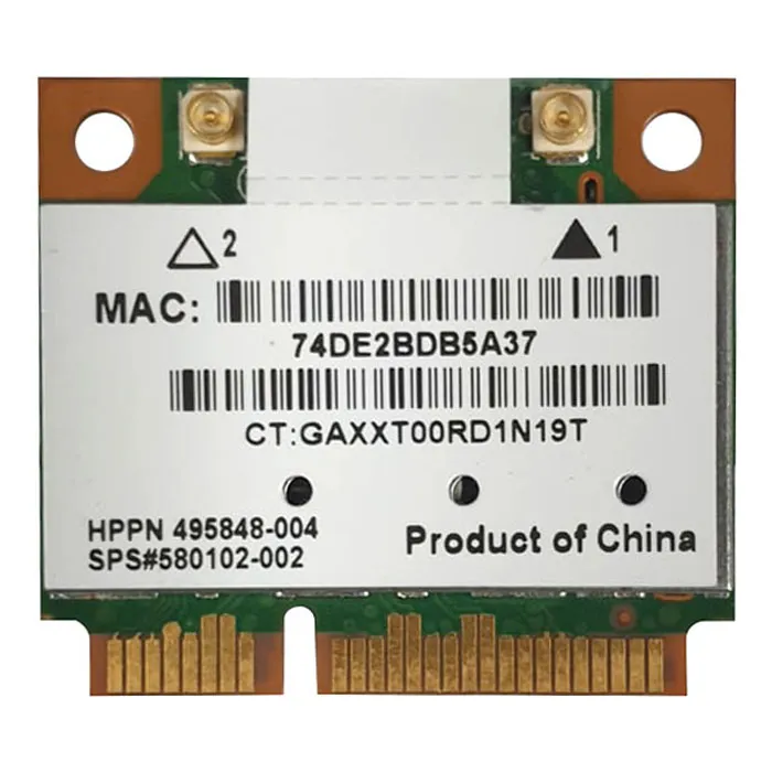 Buy HP 580102-002 | 802.11 WLAN Card for Pavilion DV7-3000 Refurbished - $121.11 HP 580102-002 | 802.11 WLAN Card for Pavilion DV7-3000 Refurbished - Hewlett-Packard (ou HP en abrégé) refurbished available on Gotodirect