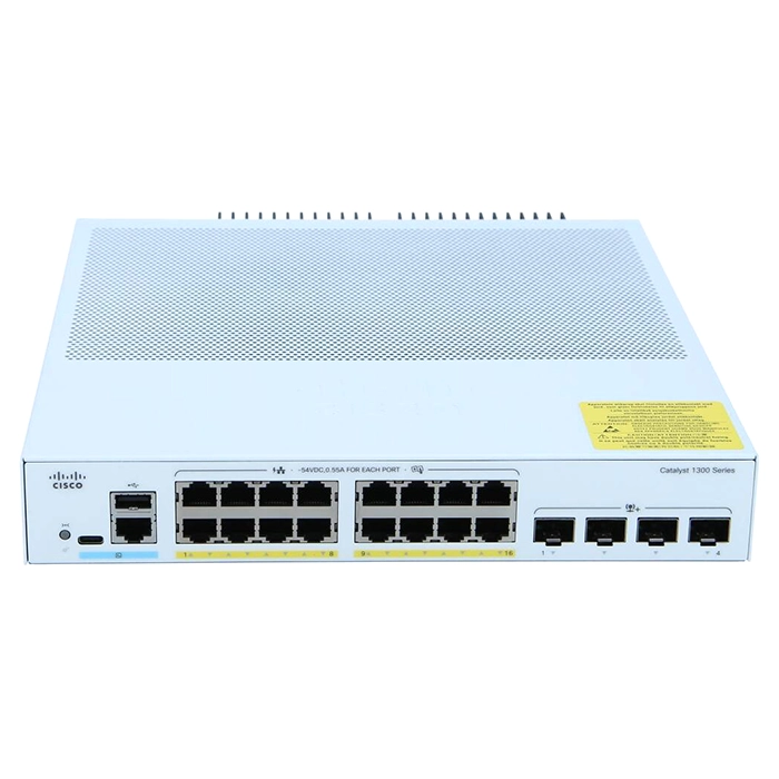 Cisco C1300-16P-4X | Catalyst 1300 Series 1300-16P-4X 16 x 10/100/1000Base-T RJ-45 PoE+ and 4 x 10GbE SFP+ Uplink Ports Layer 3 Managed Gigabit Ethernet Switch Refurbished - Cisco Systems Inc. refurbished available on Gotodirect