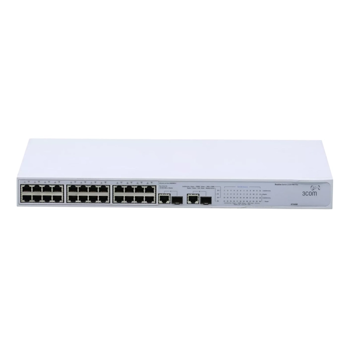 3Com 3C16490-US | Baseline Switch 2226-PWR Plus 24 x 10/100Base-TX LAN, 2 x 1000Base-T Uplink 2 x SFP (mini-GBIC) Ethernet Switch Refurbished -  refurbished available on Gotodirect