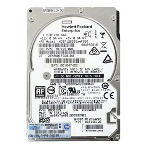 Buy HP 801047-001 | 1.2TB 10000RPM SAS 12Gb/s SFF 2.5-inch Hard Drive for 3PAR StoreServ 8000 Refurbished - $287.78 HP 801047-001 | 1.2TB 10000RPM SAS 12Gb/s SFF 2.5-inch Hard Drive for 3PAR StoreServ 8000 Refurbished - Hewlett-Packard (ou HP en abrégé) refurbished available on Gotodirect