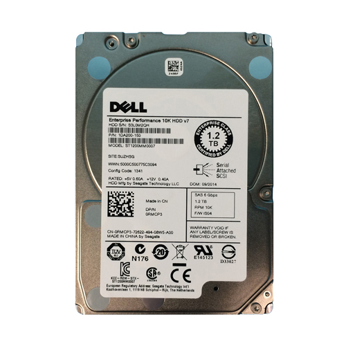 Dell 0RMCP3 | 1.2TB 10000RPM SAS 6Gb/s Hot-Pluggable 64MB Cache (512n) 2.5-Inch Hard Drive for PowerEdge Server & PowerVault Storage Array Refurbished - Dell refurbished available on Gotodirect